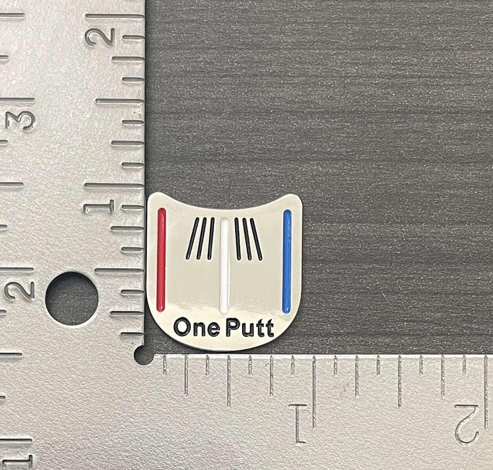One Putt Golf Small Gold Putting Alignment Aiming Tool Ball Marker