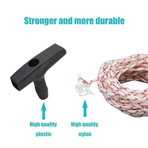 New Recoil Starter Rope 3-Meter Pull Cord with Starter Handle Replacement for