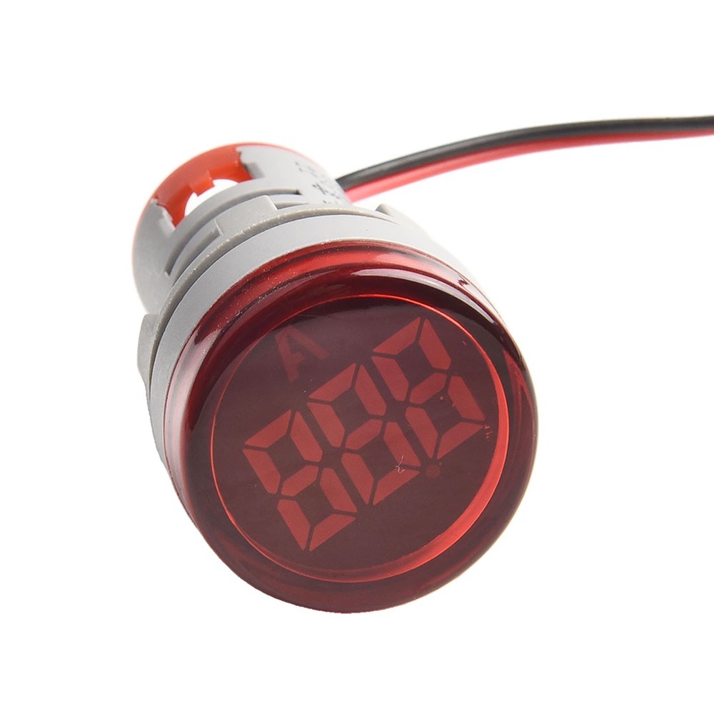 2 Pcs Red LED AC Ammeter Round Display Current Indicator for Power Use