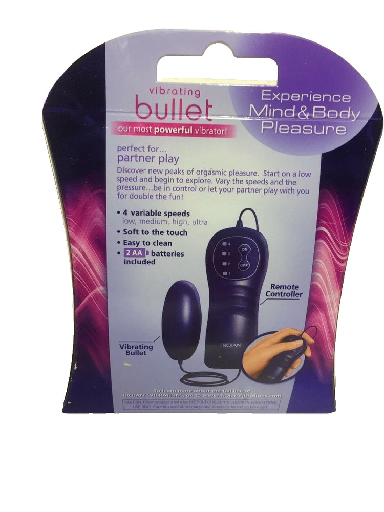Trojan Vibrations Massager Vibrating Bullet Remote Control 4 Variable Speeds