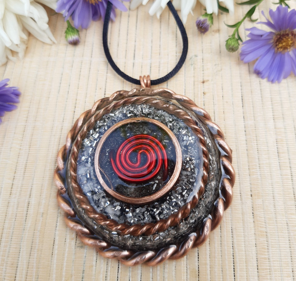Most Powerful Orgone Pendant - With 2 Tensor Ring -Range 5,000km -EMF protection