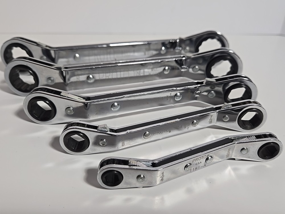 Proto® Tools SAE Offset Double Box Reversible Ratcheting Wrench Set (5)