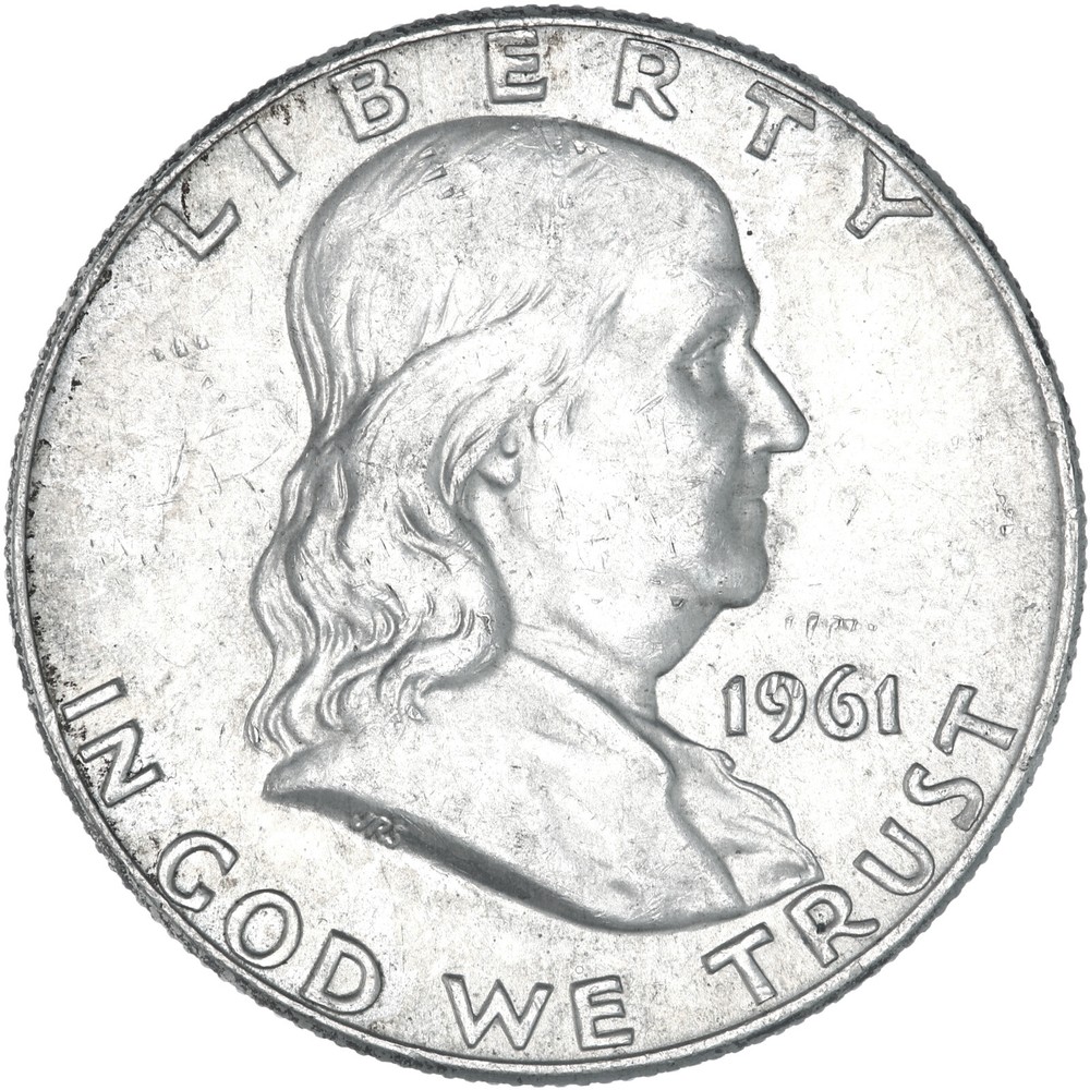 1961 D Franklin Half Dollar About Uncirculated 90% Silver