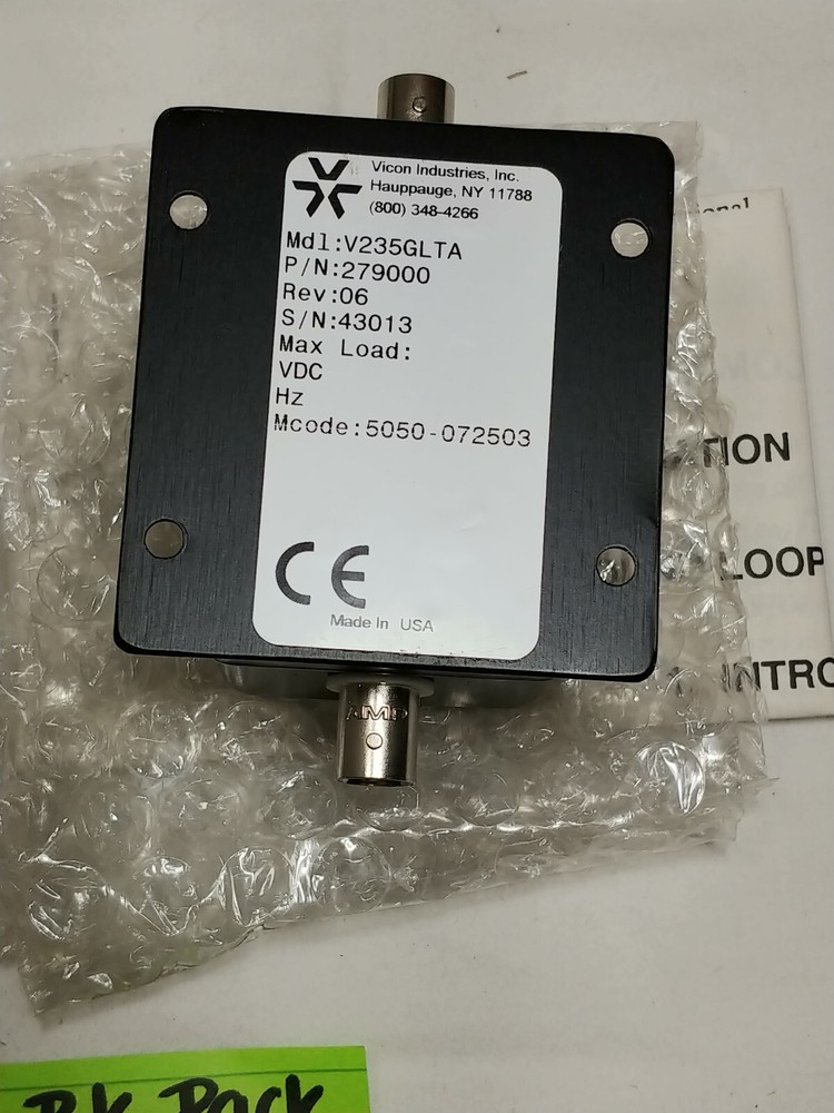 Vicon Industries V235GLTA Ground Loop Transformer *Read Description*