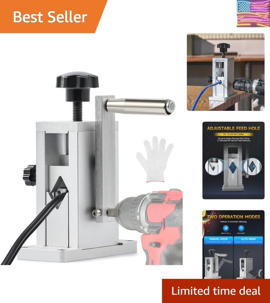 Wire Stripper Machine with Adjustable Feed Hole, Portable Cable Wire Strippin...