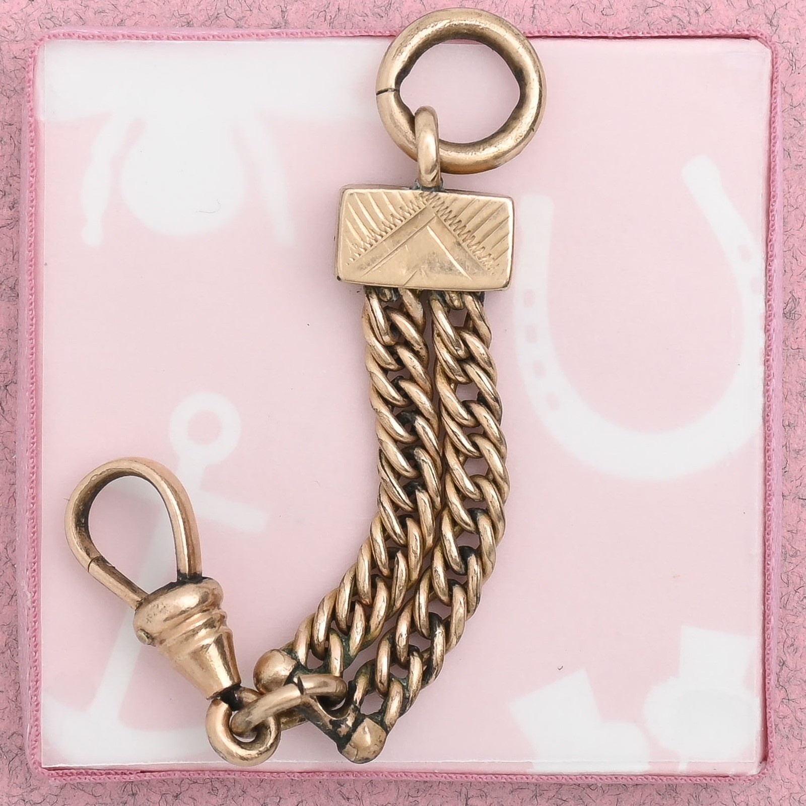 Antique Victorian Rose Gold Filled Curb Chain Extender Dog Clip Pendant