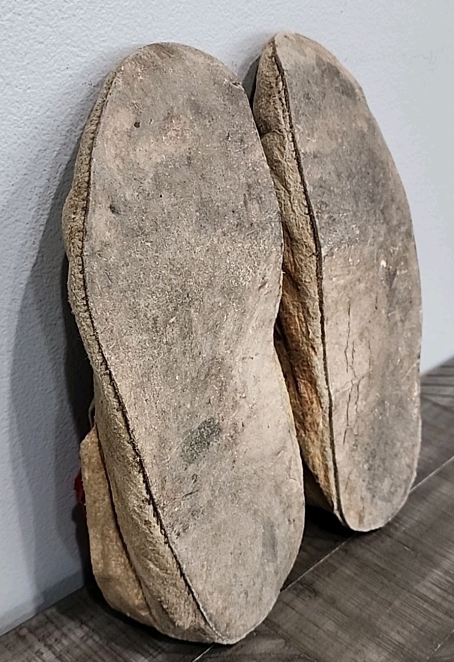 Northern Plains Moccasins with beaded Geometric Pattern Tops C.1890