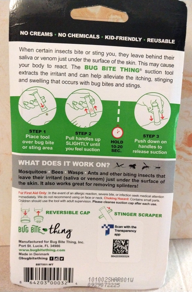 Bug Bite Thing Suction Tool for Insect Bite and Sting Kid Friendly