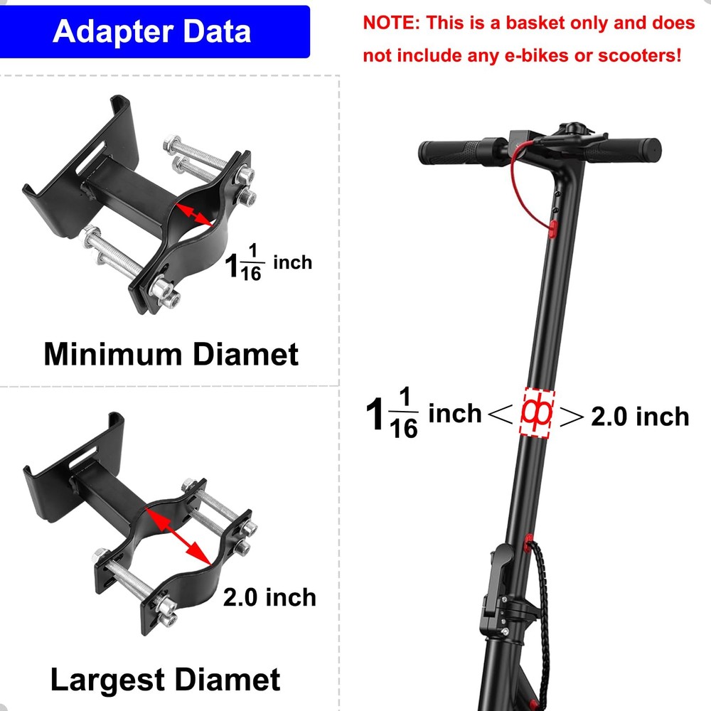 Removable Knee Scooter Basket Accessory with Handle, Upgrade Quick Release Cl...