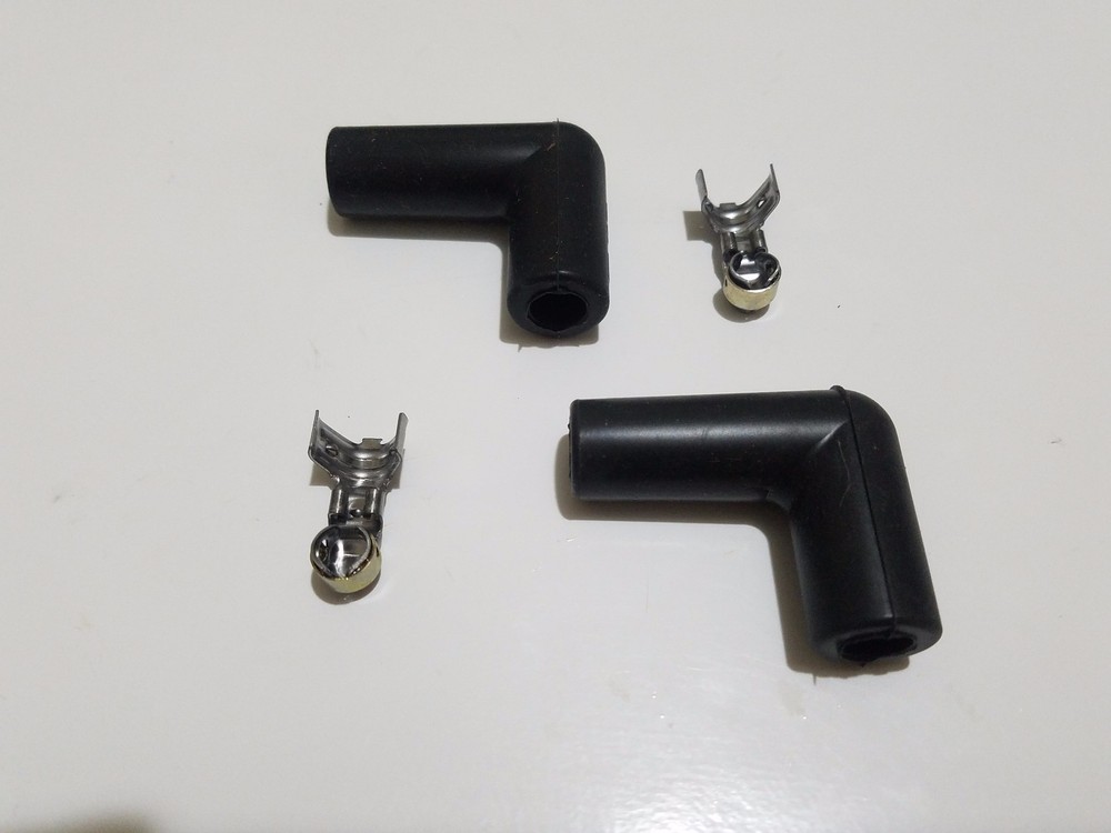 MSD Ignition Spark Plug Wire Terminals & Black 90 Degree Right Angle Boots pair