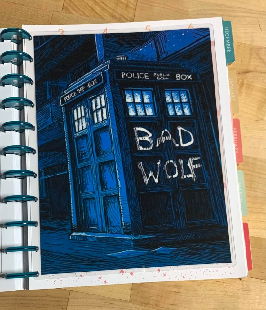 "Dr Who Bad Tardis Wolf" Dashboard 4 use w BIG Happy Planner