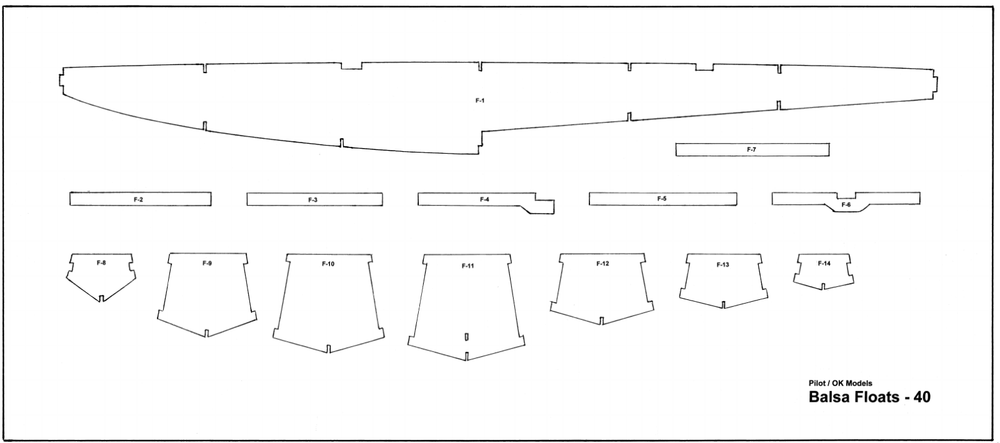 40 Size Floats RC Model AIrplane Printed Plans