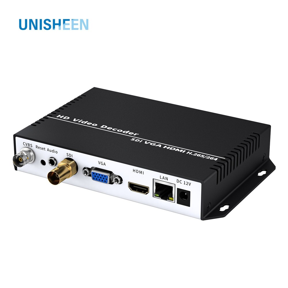 H.265 NDI Decoder 1080p SDI 4K HDMI Top Box VGA Video Decoder 4 Stream Receiver