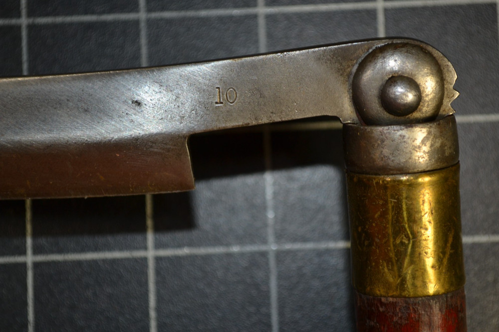 FOLDING DRAW KNIFE - BRASS FERRULES - 10" EDGE