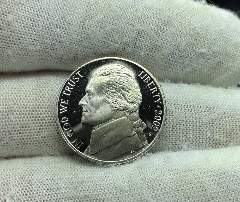 2002 S PROOF GEM DCAM JEFFERSON NICKEL E302
