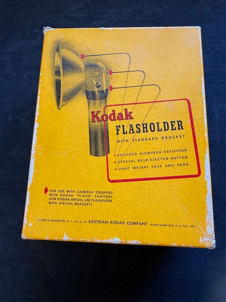 Kodak Flasholder w/ Bracket ~ 7 Bulbs ~ Manual ~ Box