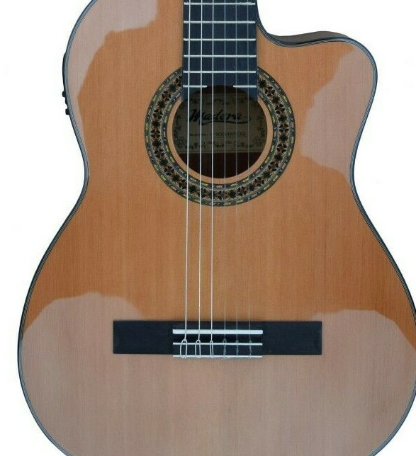 Madera TM Electro-Classical Solid Cedar/ Fishman 9v EQ ( Free Shipped USA )