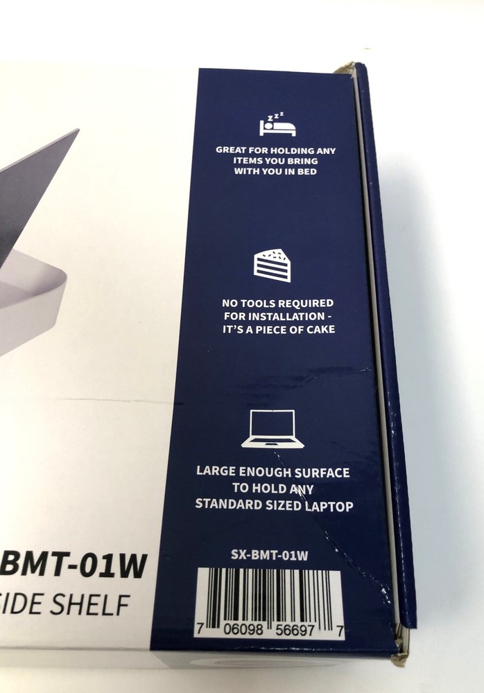 SideKiix White Bedside Shelf for Bunk Beds & Bed Frames