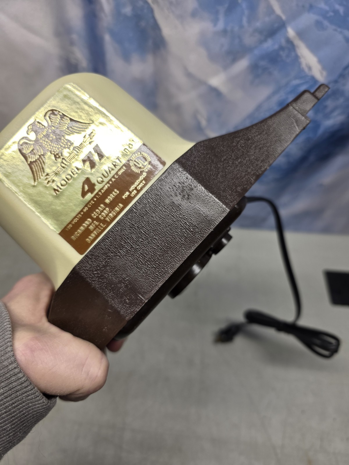 Richmond Cedar Works Model 71 4 Quart Ice Cream Maker Replacement Motor Only