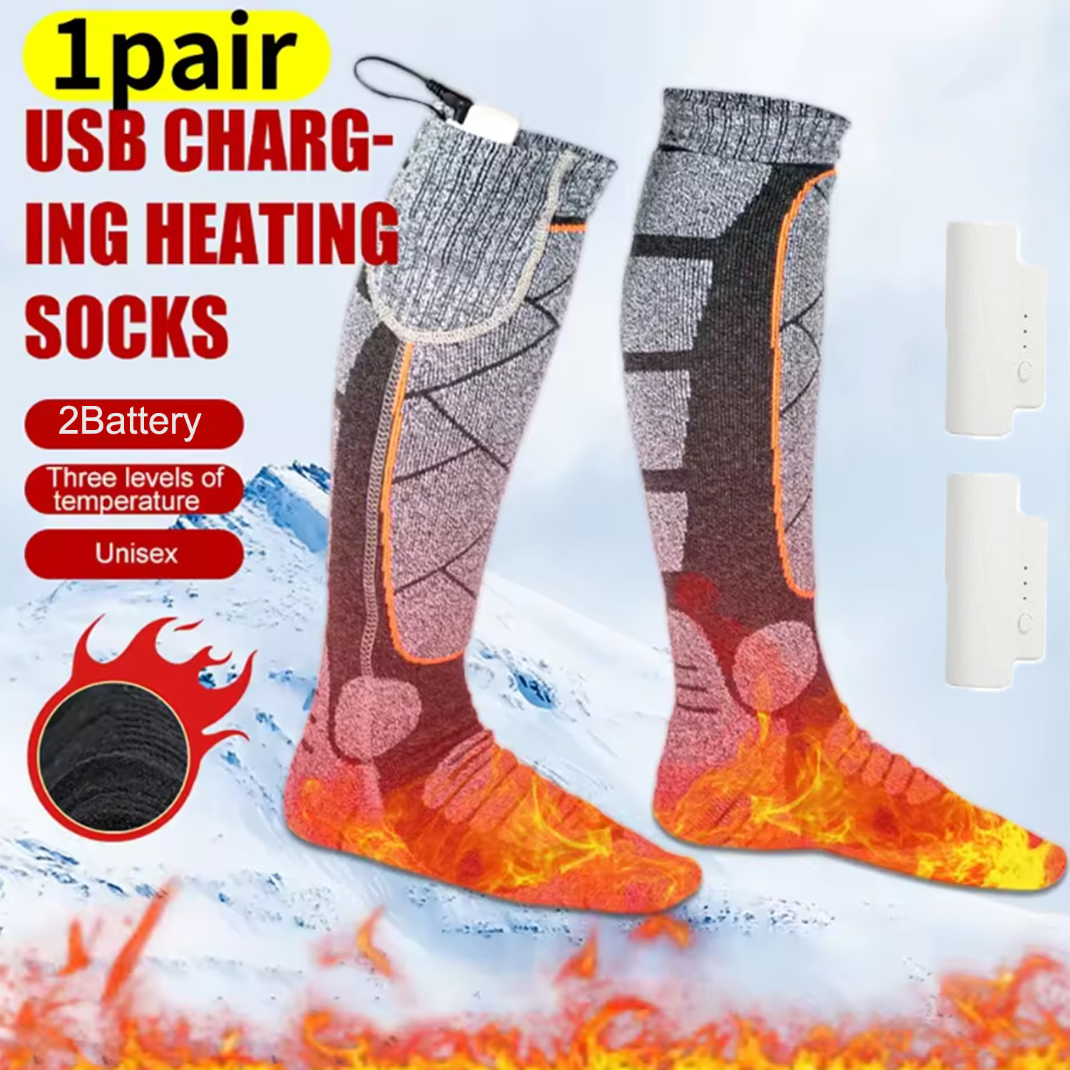 Electric Heated Gloves Rechargeable Battery / Electric USB Heated Socks USA