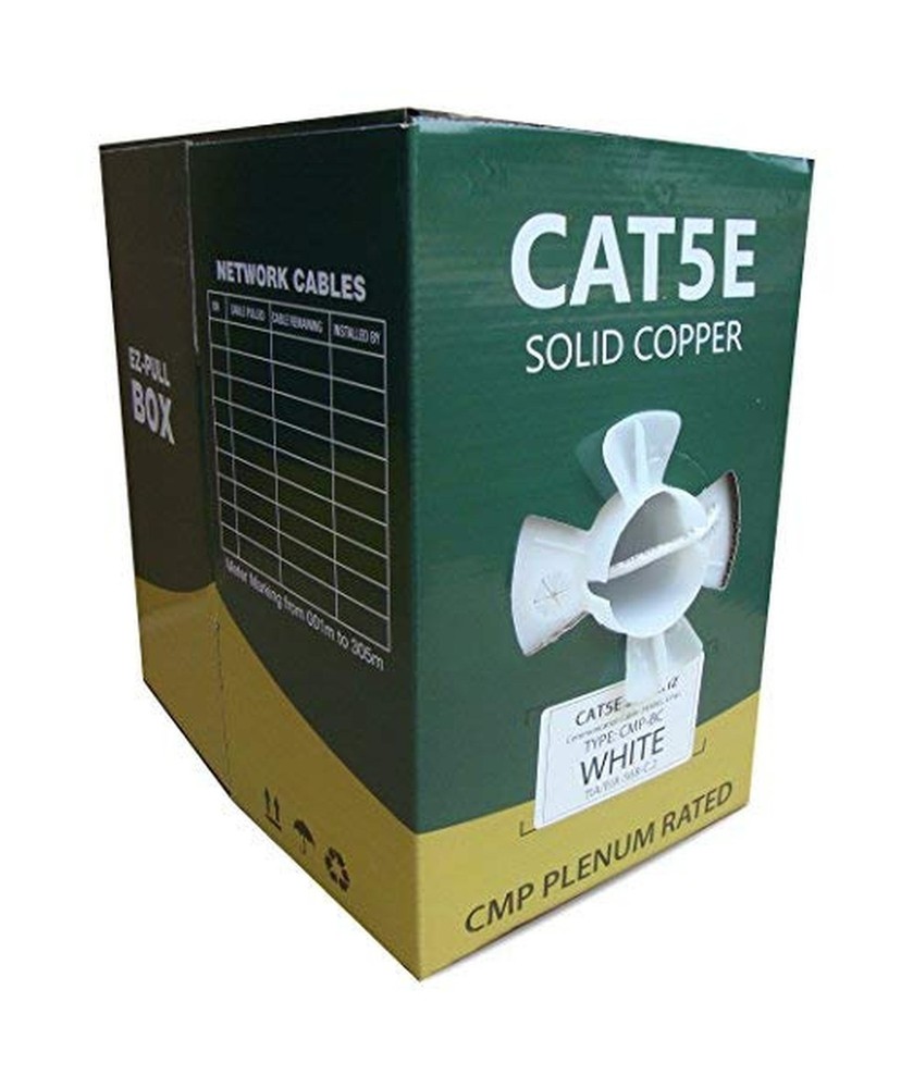 Cat5e Plenum Solid Copper UTP CMP 24AWG Ethernet Cable