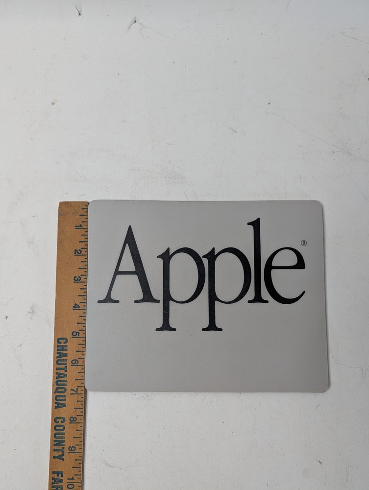 Vintage Rectangular Script Apple Logo Mouse Pad Think Different ERA Y2K Jobs