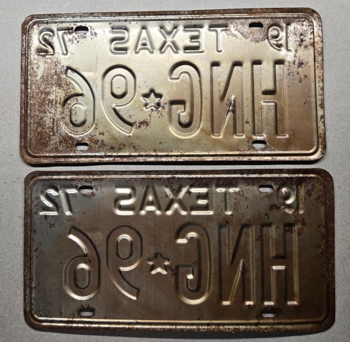 🐾 1972 TEXAS "PASSENGER" LICENSE PLATE PAIR (HNG-96)