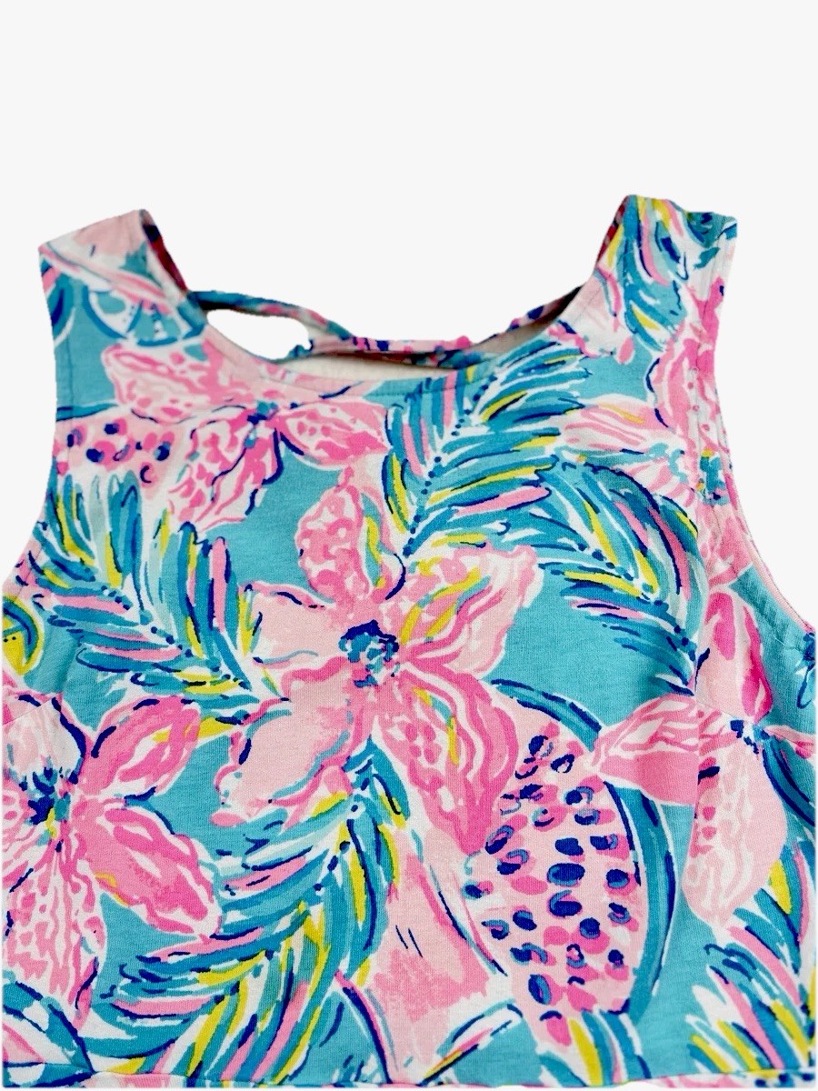 Lilly Pulitzer Girls Carice Fit & Flair Dress Juicy Story Pattern Lattice Bk 14