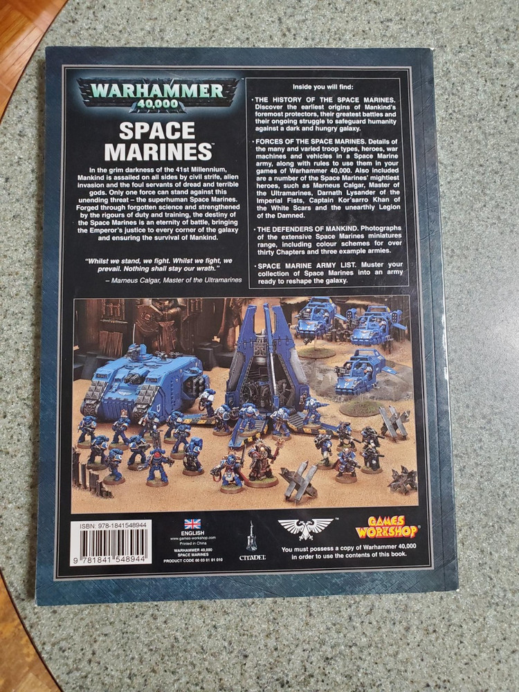 Warhammer 40K Space Marines Codex