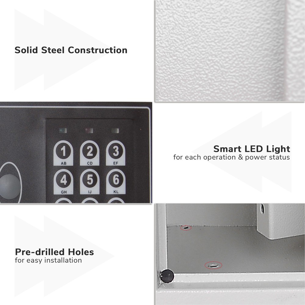 245 Hook Key Cabinet with Digital Lock Wall Mounted Safe Security Storage Box