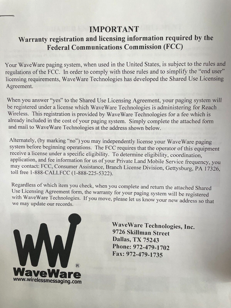 WaveWare SPS5 V8 Paging System Complete NEW IN OPEN BOX