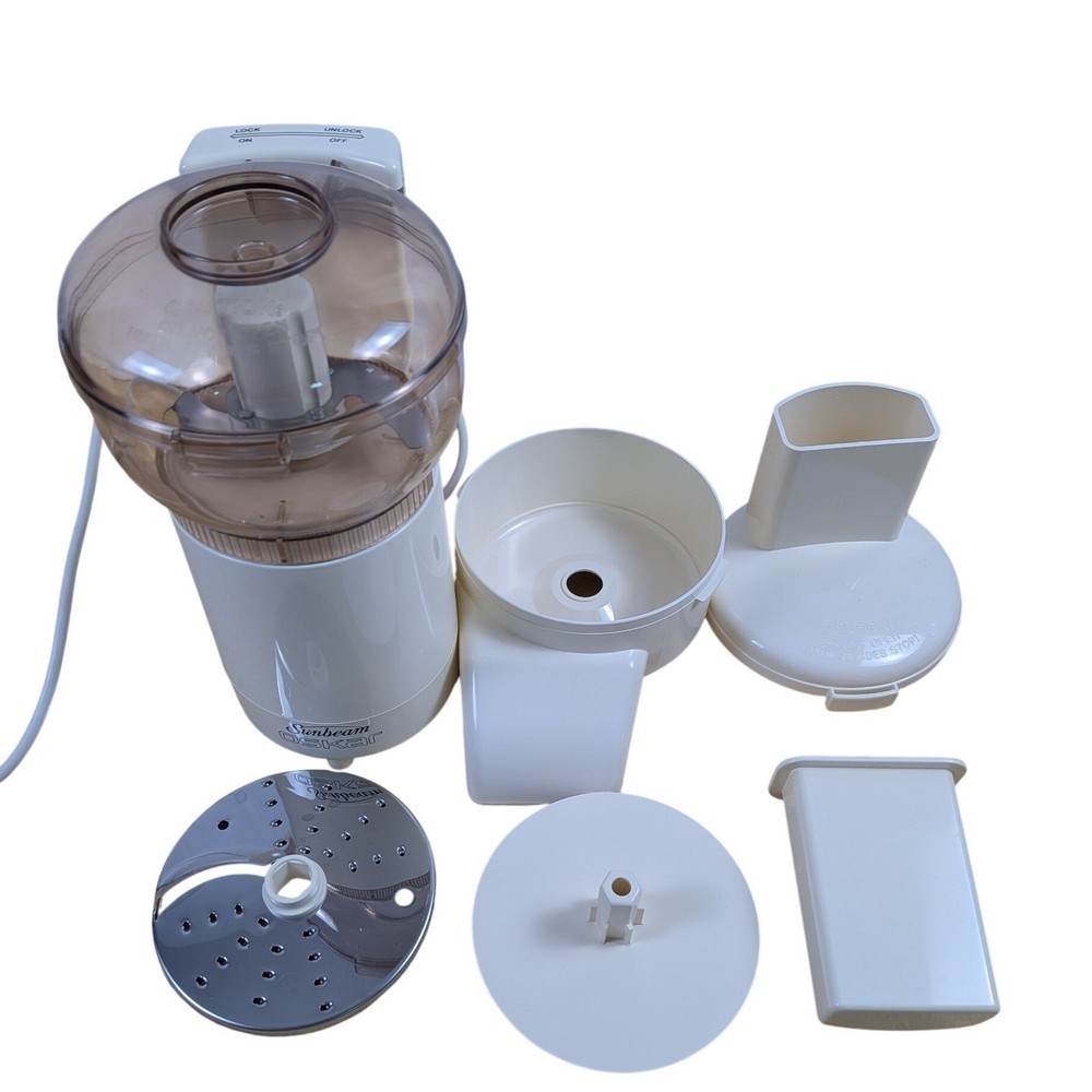 Sunbeam Oskar Food Processor Chopper White Vintage Model with Attachments