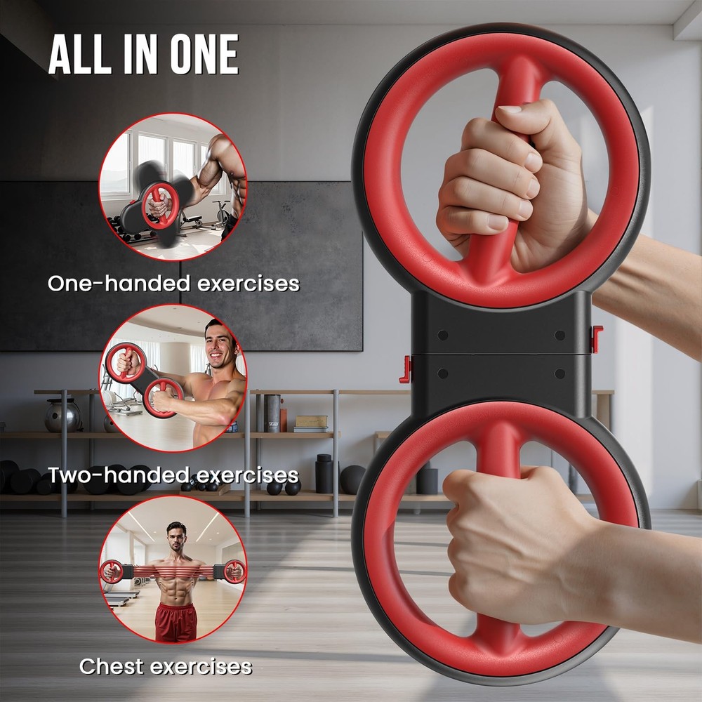 Funray Rotator Burn Machine, 3-in-1 Multi-Functional Arm Exerciser: Red-black