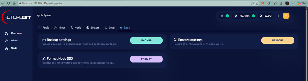 FutureBit Apollo BTC miner Model FBA2001