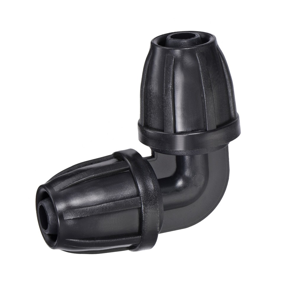 8 Pcs Drip Irrigation Elbow Barbed Locking Fitting(Black, 8mm/11mm)