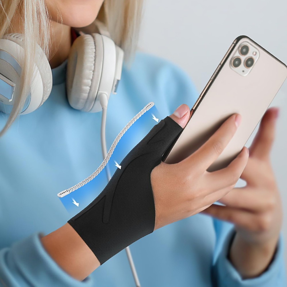 Thumb Wrist Brace Copper Compression Stabilizer Support Small, Black