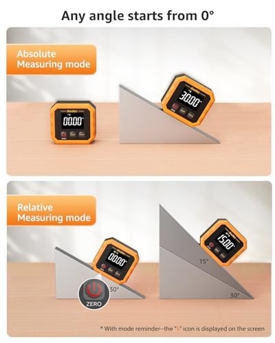 Rechargeable Digital Angle Finder Protractor with Magnetic Base, ±0.1° Accuracy,