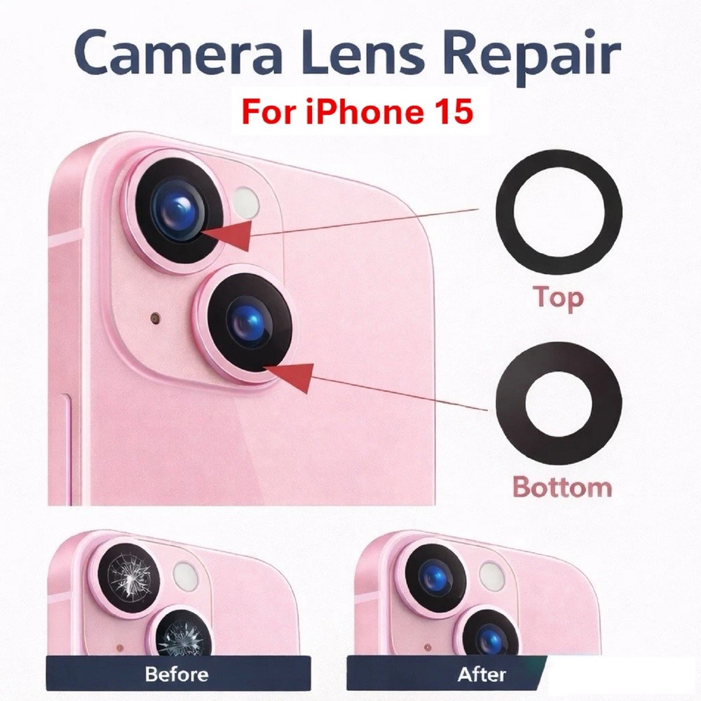 For Apple iPhone 15 Back Camera Glass Lens Cover Replacement