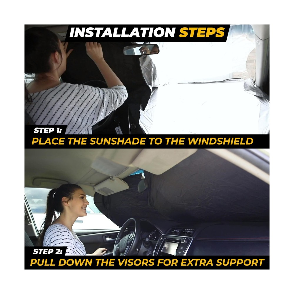 Car Shade Front Windshield, Small (59" x 29") - 240T Reflective Polyester Sun...