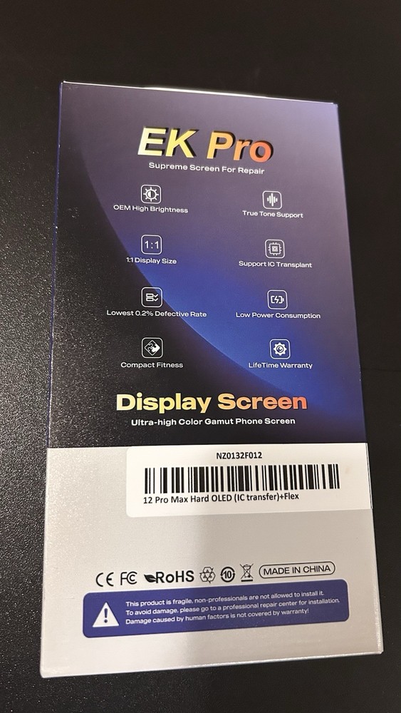 EK Pro iPhone 12 Pro Max Hard OLED Screen Replacement W/ IC Flex Chip