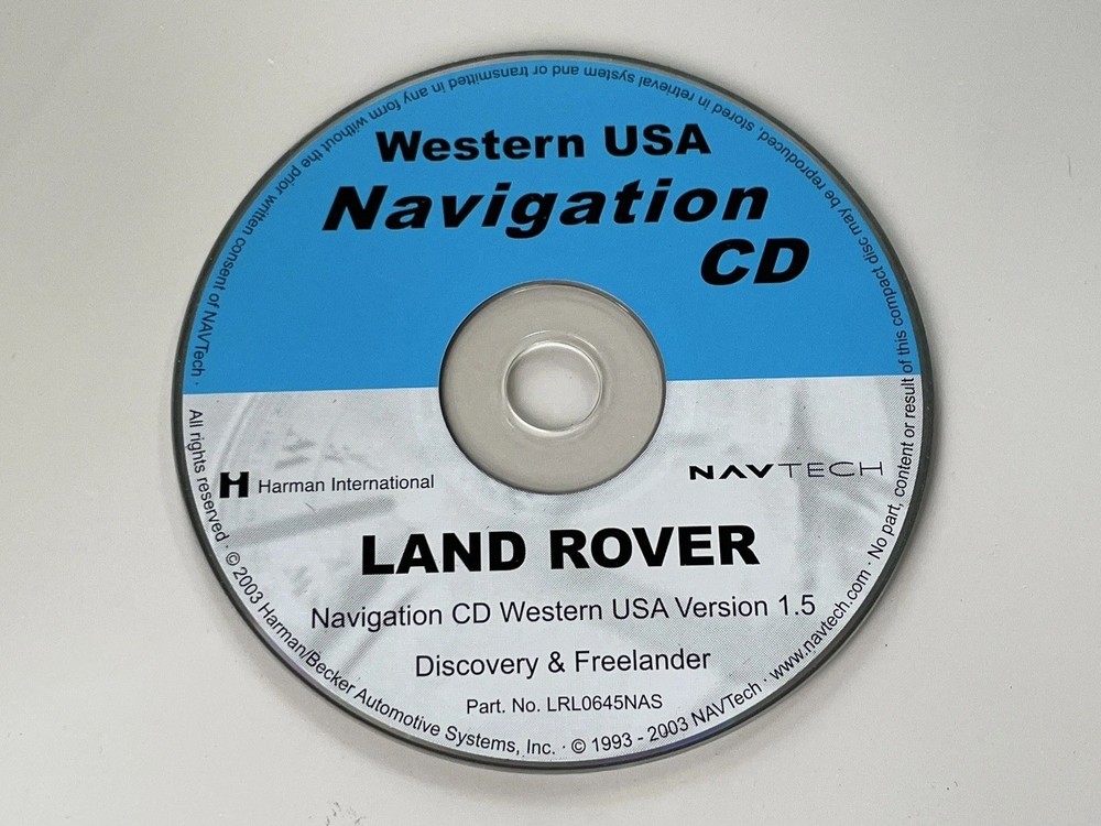 2002 2003 2004 2005 Land Rover Freelander Discovery II Navigation CD WESTERN MAP