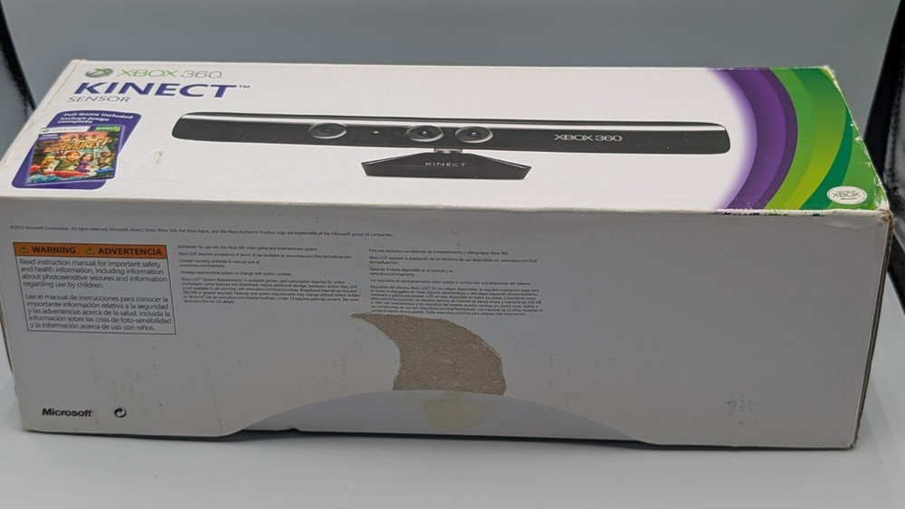 Microsoft XBOX 360 Kinect Sensor Bar with Original Box & Game