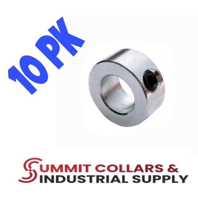 1/8” set shaft collar, zinc plated. (Qty 10) Free standard shipping!