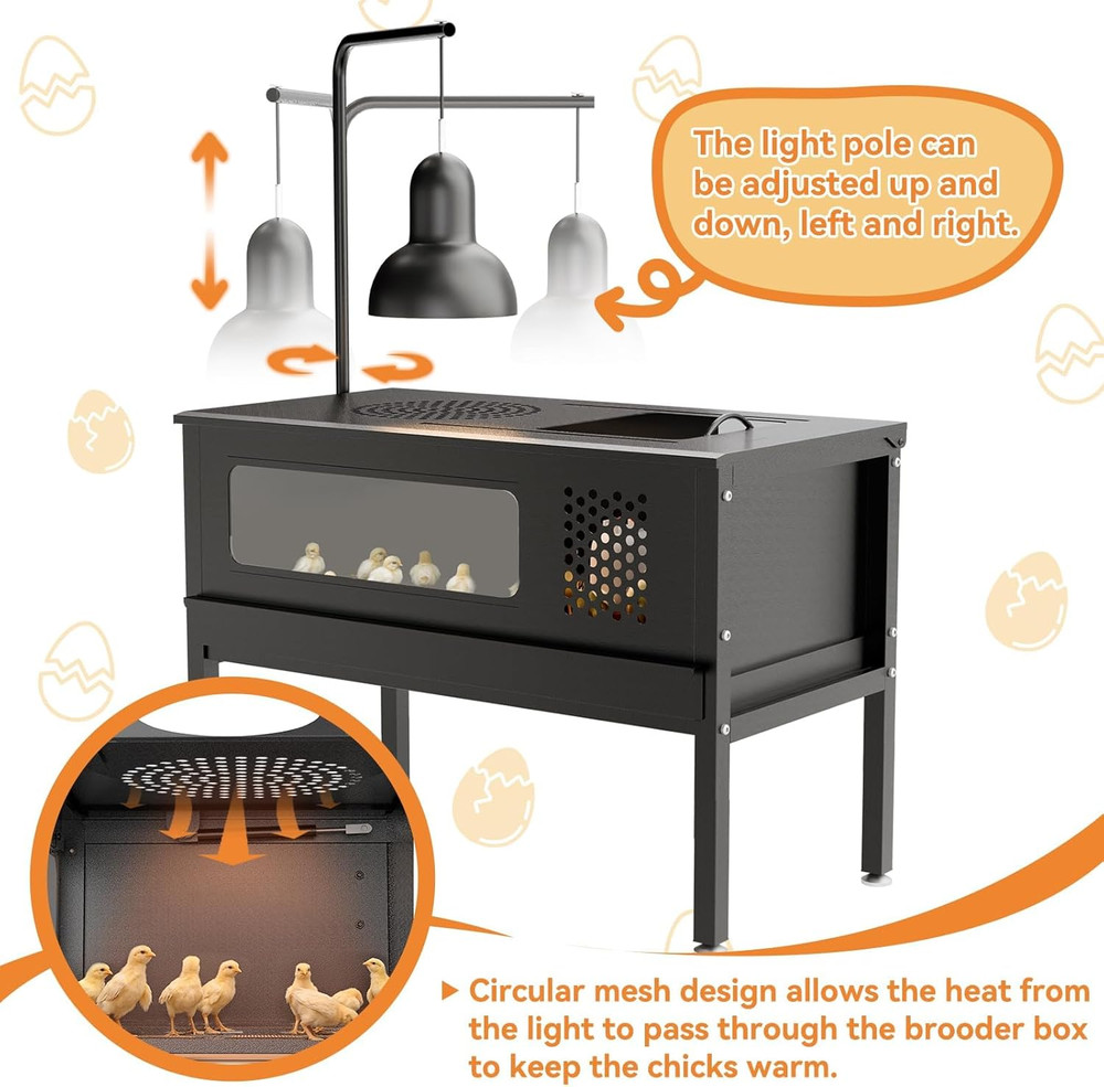 Chicken Brooder Box - Stand-Up Brooder Pen for Chick Brooder with Lamp Stand ...