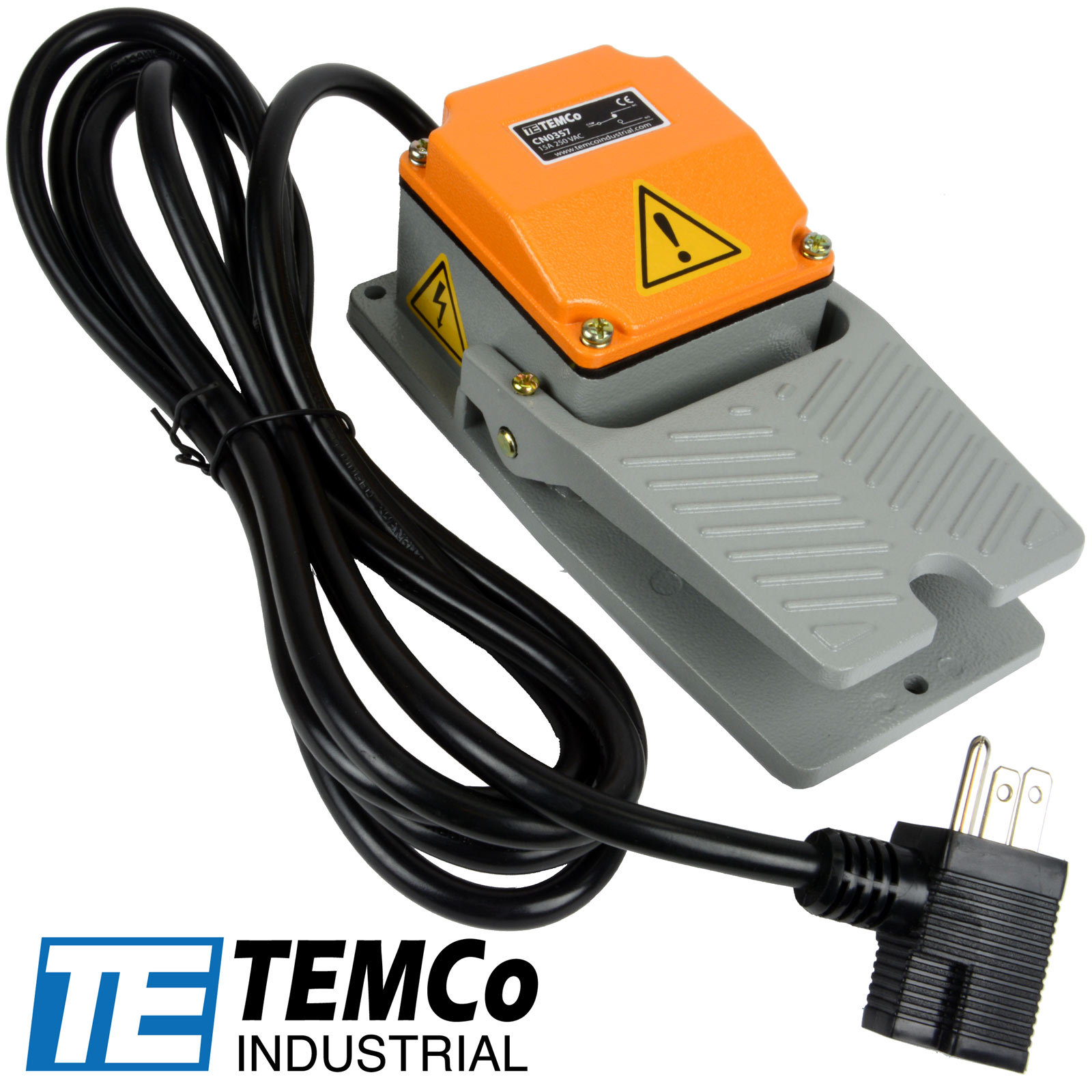 TEMCo Foot Switch Cast Aluminum 15A SPDT NO Electric Pedal Momentary 10ft Plug
