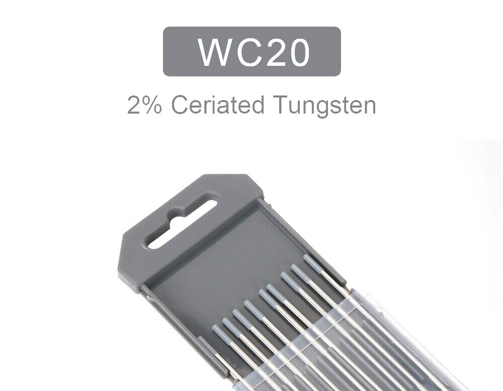 TIG Tungsten Electrodes 2% Ceriated 1/8" X 7" Gray Pack of 10