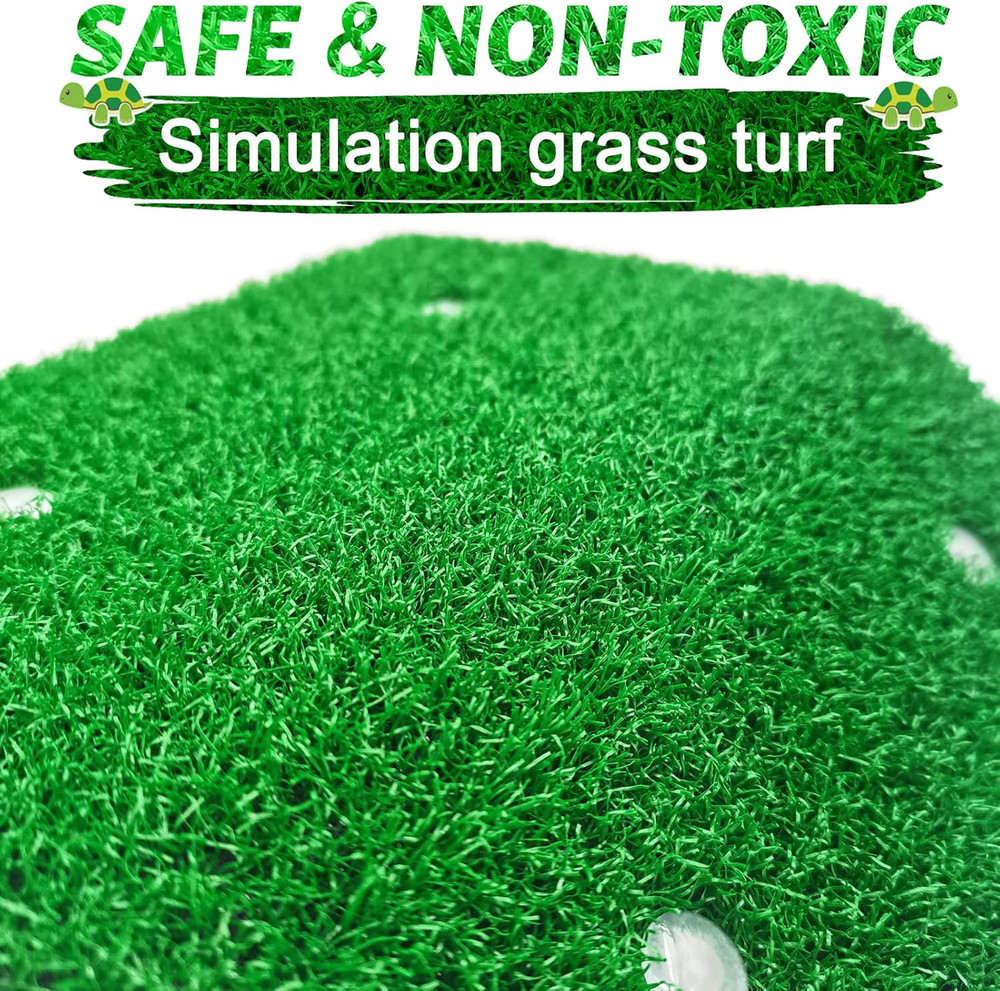 Keedolla Turtle Resting Basking Platform Simulation Grass Turtle Ramp, Lawn Tort