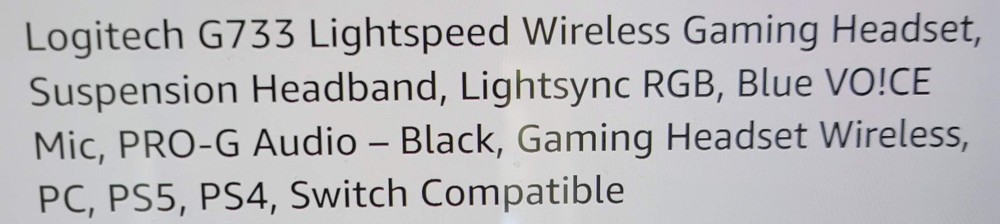 Logitech G733 Wireless Gaming Headset