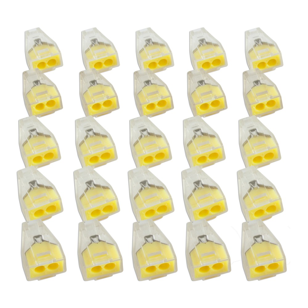 Terminal Block 2 Pole Wire Wago 25x Push Wire Electrical Cable Connector Clip