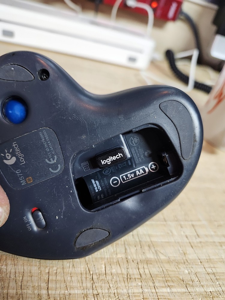 Logitech M570 Wireless USB Trackball Mouse - Dark Gray